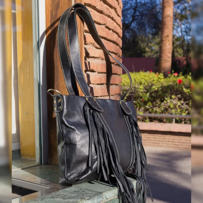 boho western fringe leather bag - Image 2