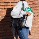 boho western fringe leather bag