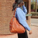 Shoulder Studded leather handbag