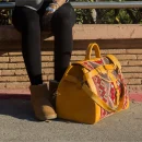 Personalized Weekend travel Carpet Leather bag