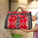 Moroccan Handmade Carpet Leather Travel Bag