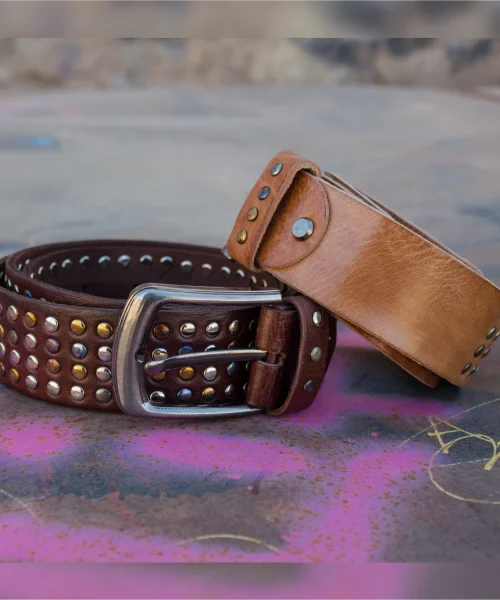 Original Leather belt in the Rocker style for men