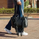boho western fringe leather bag
