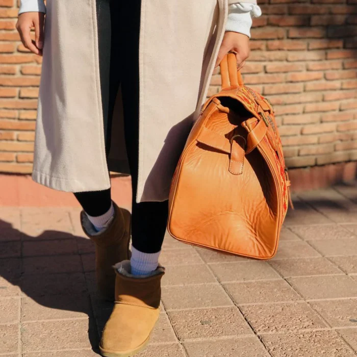 Personalized Crafted Kilim Travel leather Bag - Image 17
