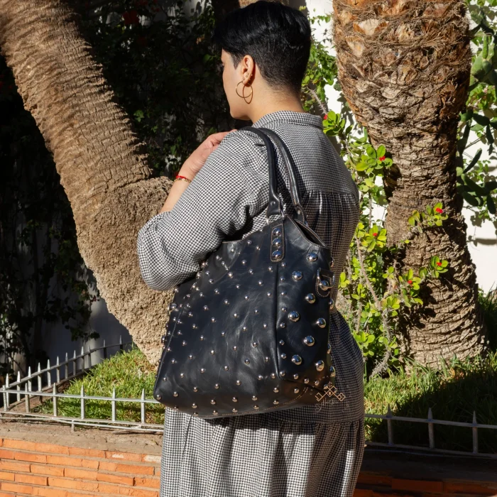 Shoulder Studded leather handbag - Image 2