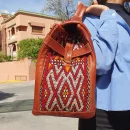 Morocco Vintage Red Carpet Leather travel Bag