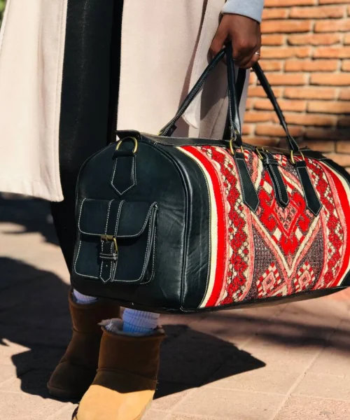 Red carpet large leather travel bag