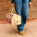 Natural Large Kilim Leather Travel Bag