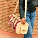 Natural Large Kilim Leather Travel Bag
