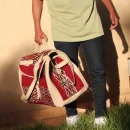 Morocco Carpet Leather Travel Bag