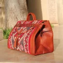 Personalized Weekend travel Carpet Leather bag
