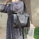 Moroccan Leather bag with fringe