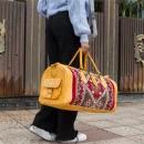 Large Kilim Leather Travel Bag