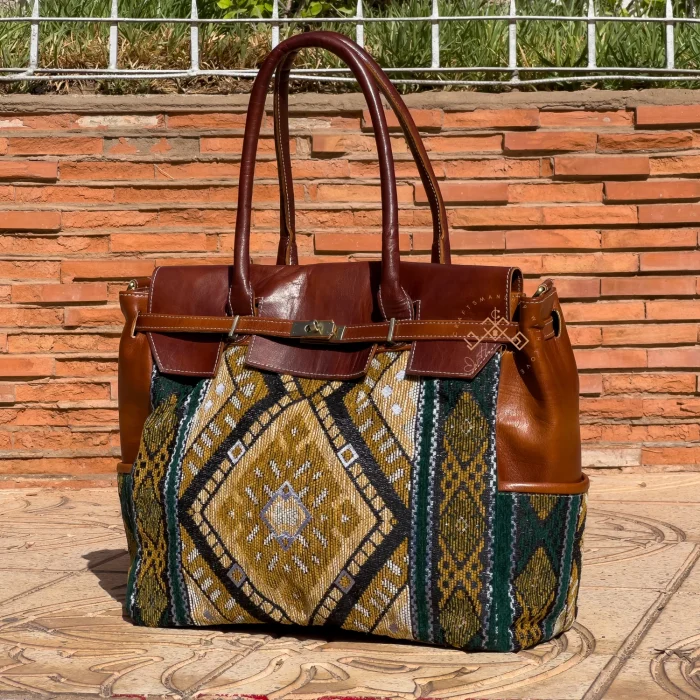 Green carpet Leather bag for Women - Image 8