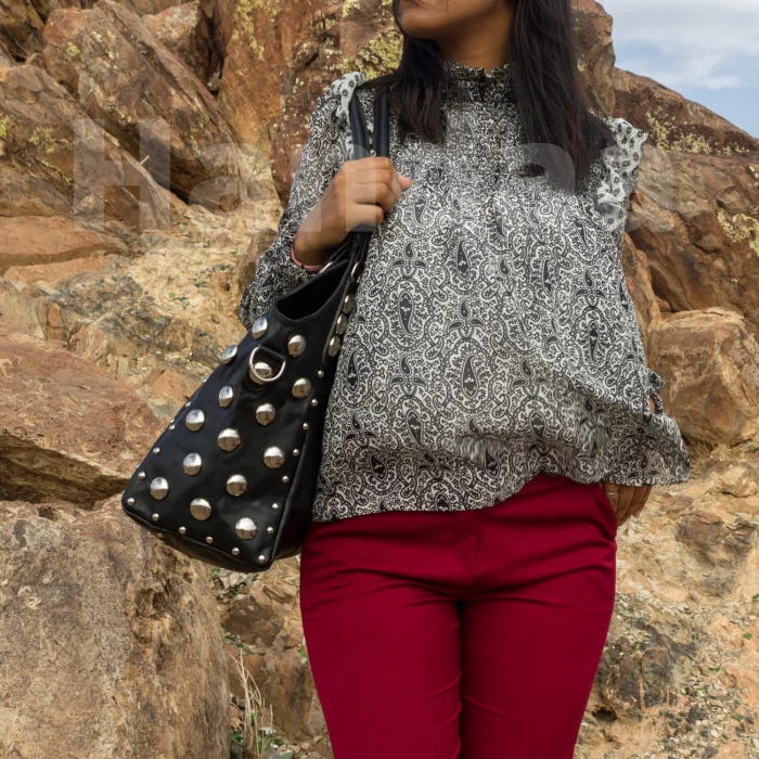 Shoulder Studded leather handbag - Image 5