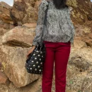 Shoulder Studded leather handbag