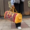 Large Kilim Leather Travel Bag