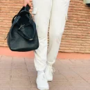 Elegant Black Leather Travel Bag