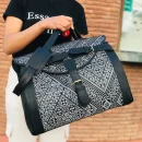 Elegant Black Leather Travel Bag