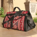 Personalized Weekend travel Carpet Leather bag