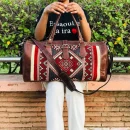 moroccan large kilim leather travel bag