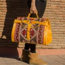 Personalized Weekend travel Carpet Leather bag