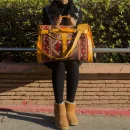 Personalized Weekend travel Carpet Leather bag