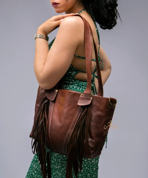 Leather Fringe Handbag