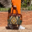Green carpet Leather bag for Women