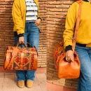 Personalized Crafted Kilim Travel leather Bag