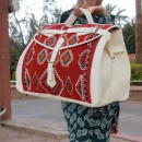 Moroccan Handmade Carpet Leather Travel Bag