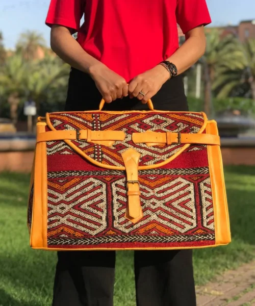 Vintage Havan Carpet Leather Bag