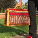 Moroccan Vintage Carpet Bag Leather Weekender