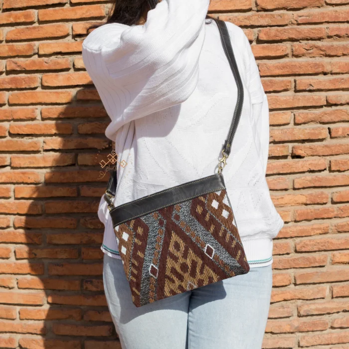 Handmade carpet leather Purse for women - Image 2