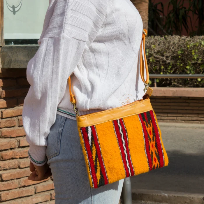 Handmade Berber carpet leather Purse - Image 8