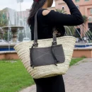 Moroccan Woven Basket with Leather Touch