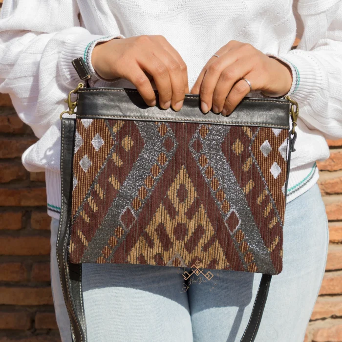 Handmade carpet leather Purse for women - Image 4