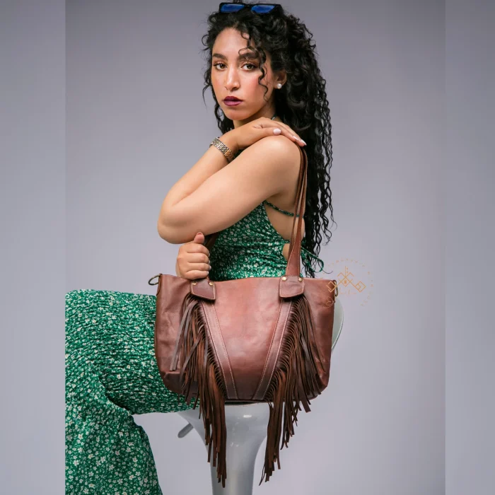 Leather Fringe Shoulder Bag - Image 2