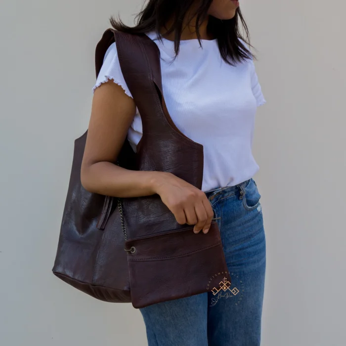 Chic Leather Hobo Shoulder Bag