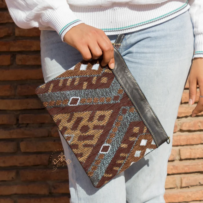 Handmade carpet leather Purse for women - Image 3