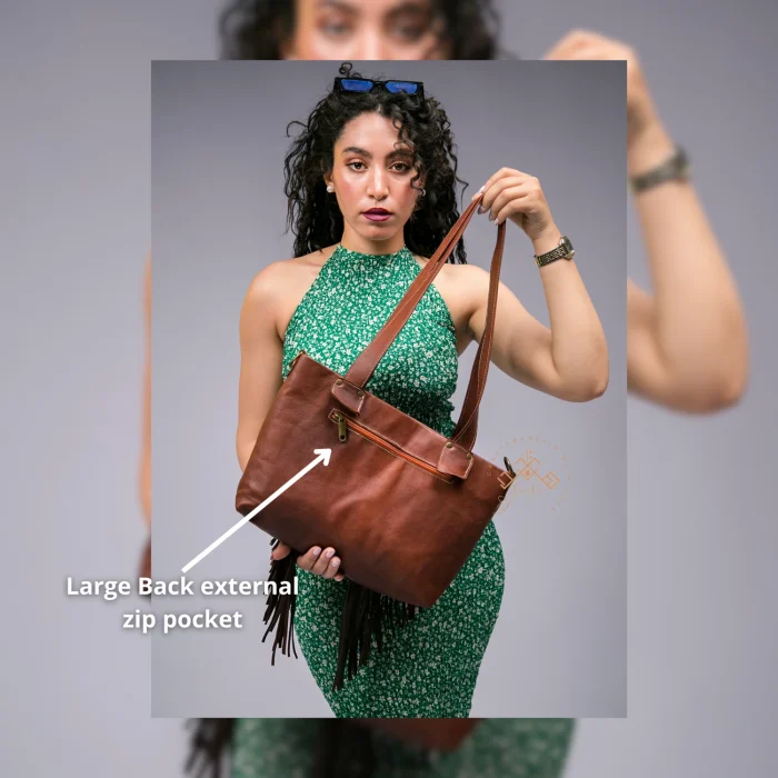 Leather Fringe Shoulder Bag - Image 3