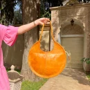 Havana Soft Large Round Leather Shoulder Bag
