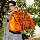 Large Kilim Travel Bag With Original Brown Leather