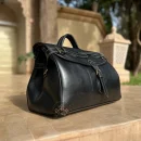 Black Handmade Genuine Leather travel Bag