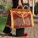 Moroccan Vintage Carpet Bag Leather Weekender