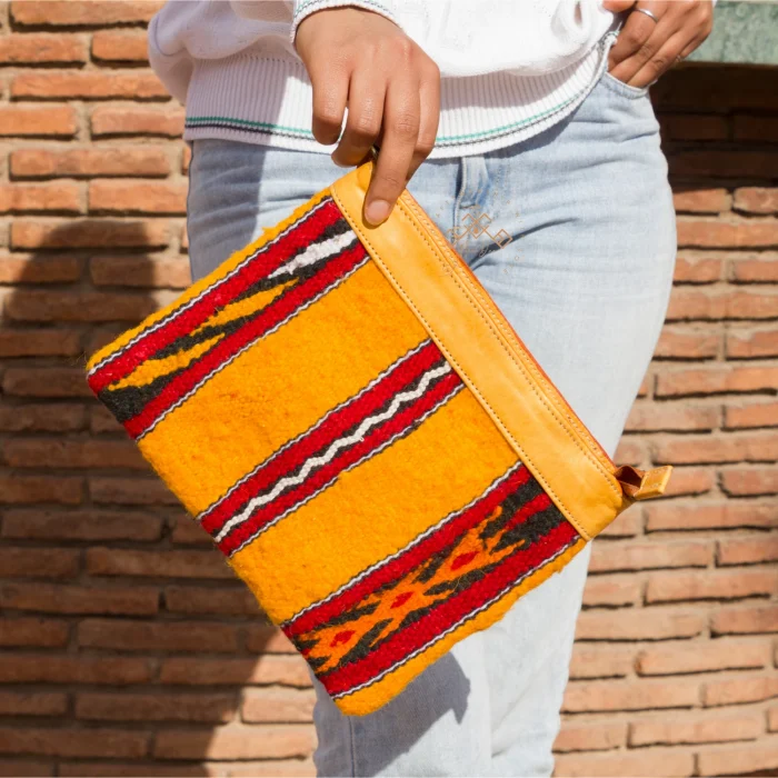 Handmade Berber carpet leather Purse - Image 3