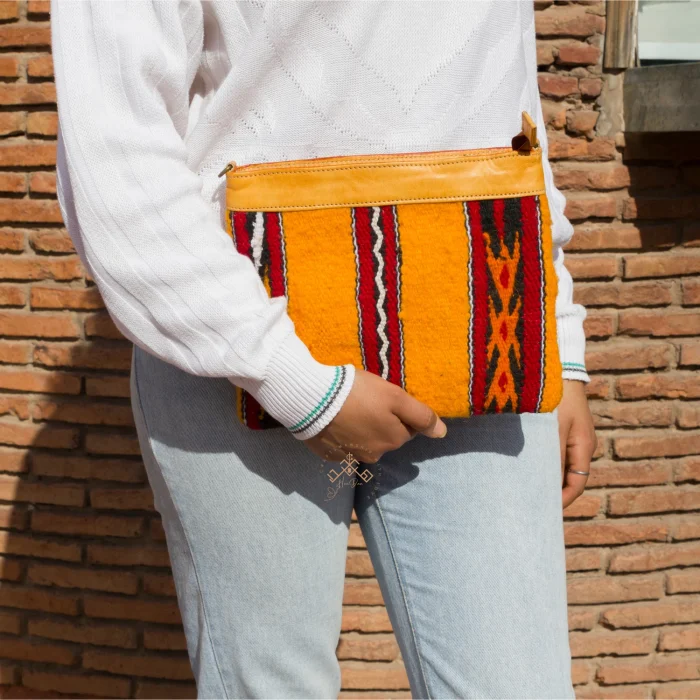 Handmade Berber carpet leather Purse - Image 4