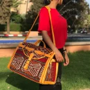 Moroccan Vintage Carpet Bag Leather Weekender