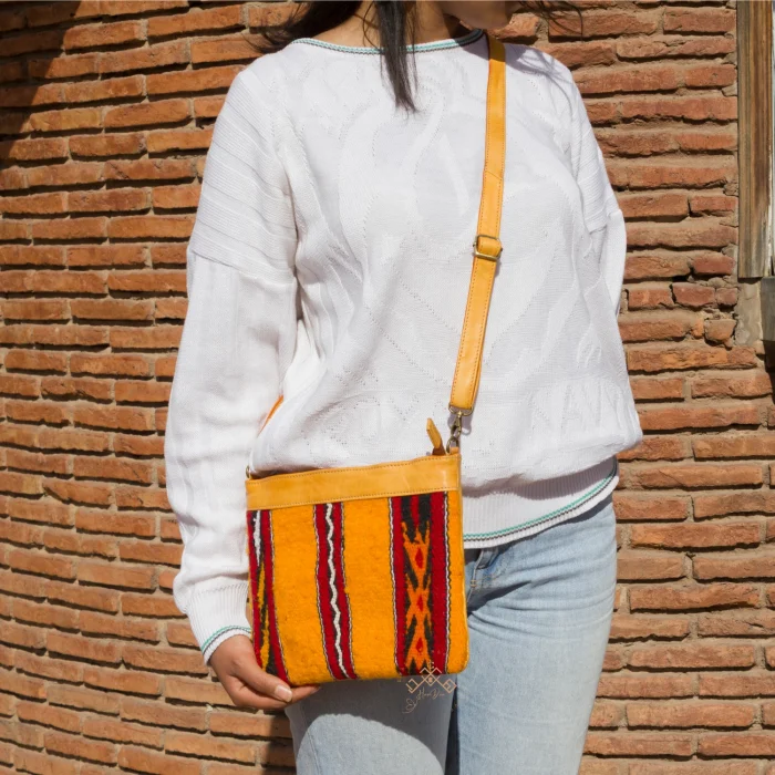 Handmade Berber carpet leather Purse - Image 2