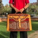 Moroccan Vintage Carpet Bag Leather Weekender